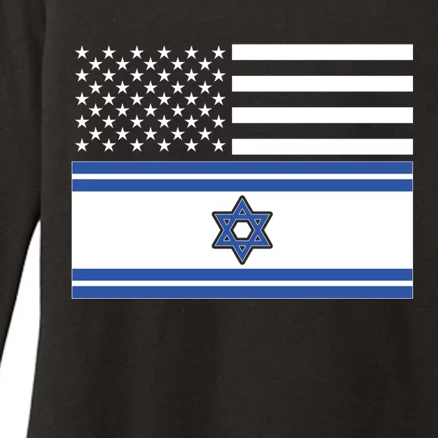 Israeli American Flag Womens CVC Long Sleeve Shirt