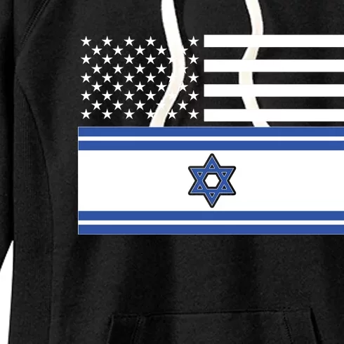 Israeli American Flag Women's Fleece Hoodie