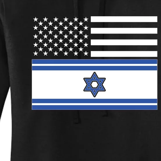 Israeli American Flag Women's Pullover Hoodie