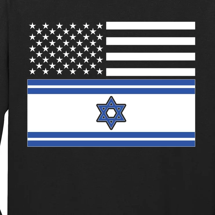 Israeli American Flag Tall Long Sleeve T-Shirt