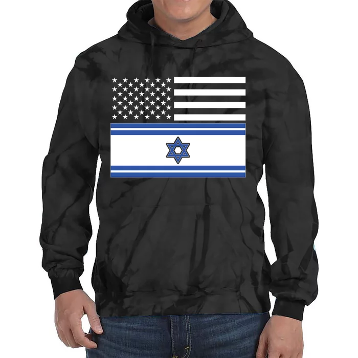 Israeli American Flag Tie Dye Hoodie