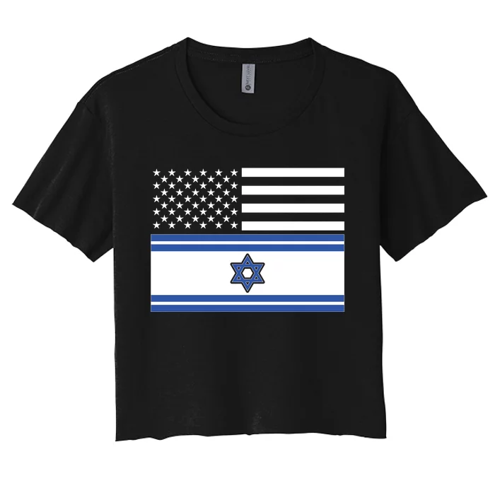 Israeli American Flag Women's Crop Top Tee