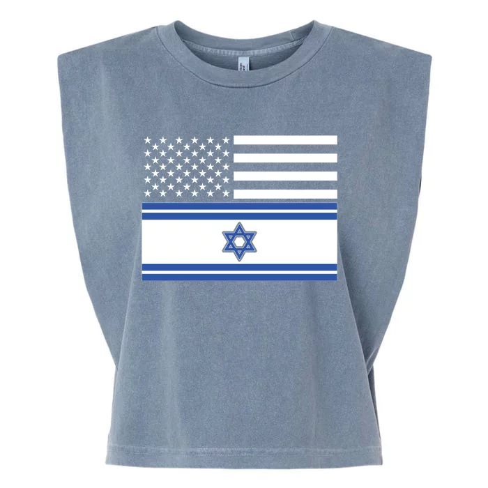 Israeli American Flag Garment-Dyed Women's Muscle Tee