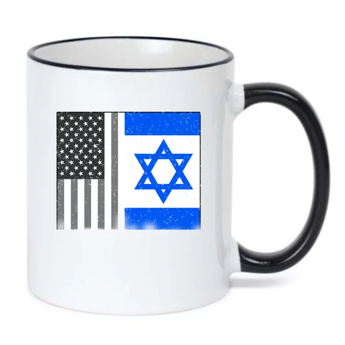 Israeli American Flag Pride Israel USA Black Color Changing Mug