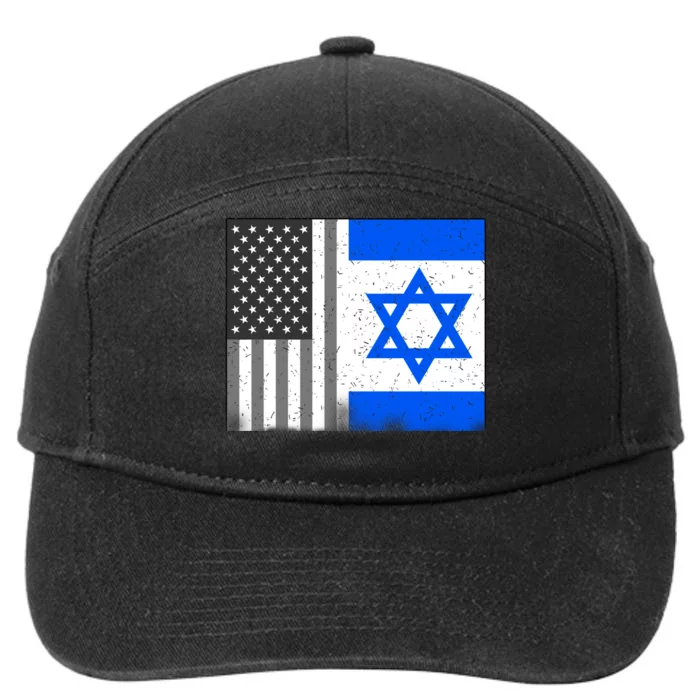 Israeli American Flag Pride Israel USA 7-Panel Snapback Hat