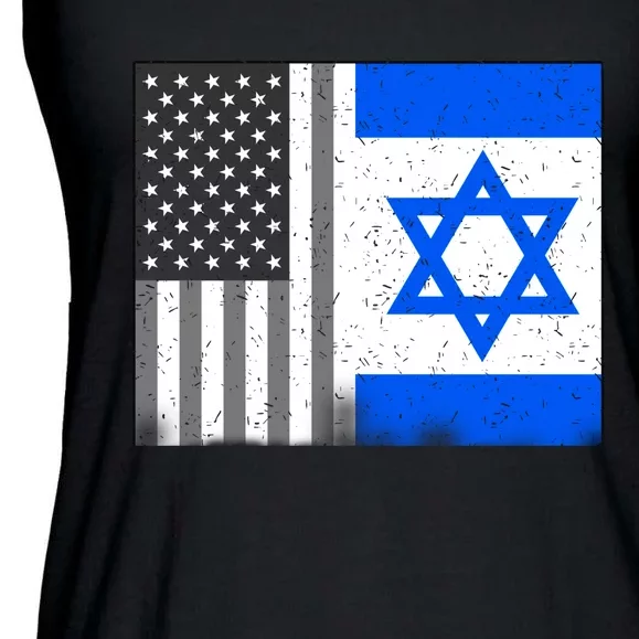 Israeli American Flag Pride Israel USA Ladies Essential Flowy Tank