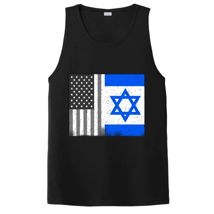 Israeli American Flag Pride Israel USA Performance Tank