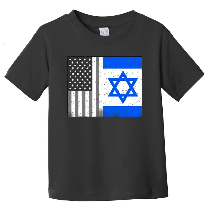 Israeli American Flag Pride Israel USA Toddler T-Shirt