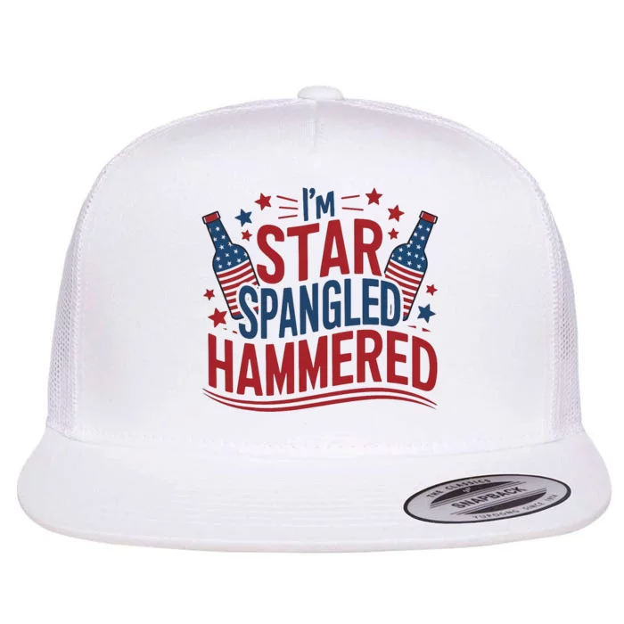 IM Star Spangled Hammered Funny 4th Of July Flat Bill Trucker Hat