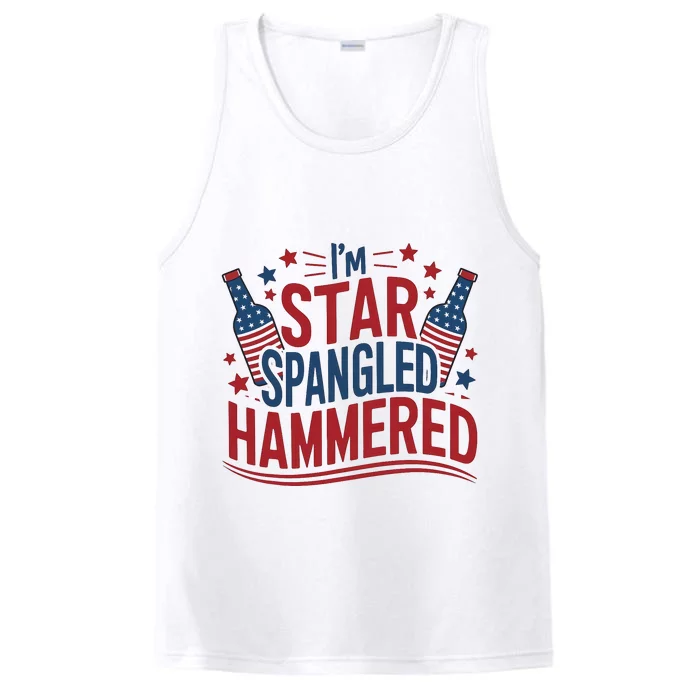 IM Star Spangled Hammered Funny 4th Of July Performance Tank