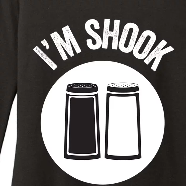 Im Shook Salt Pepper Funny Cook Chef Millennial Teen Meme Gift Womens CVC Long Sleeve Shirt