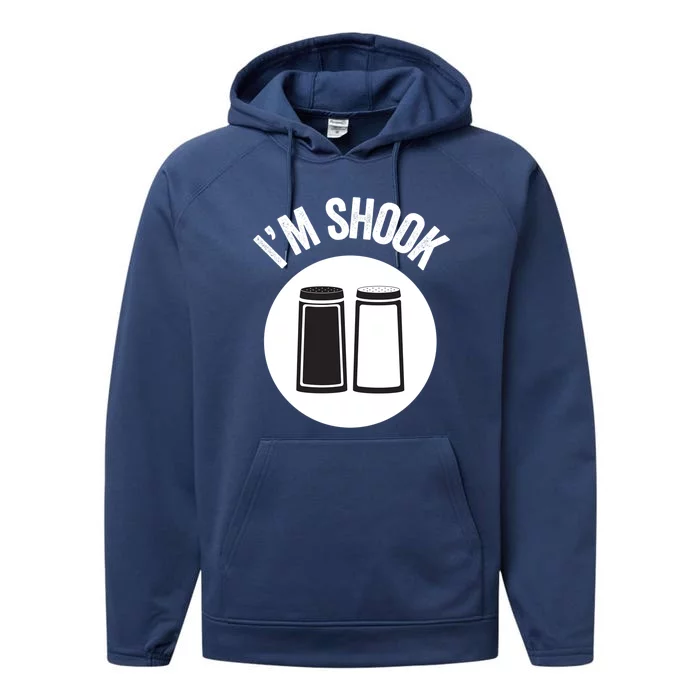 Im Shook Salt Pepper Funny Cook Chef Millennial Teen Meme Gift Performance Fleece Hoodie