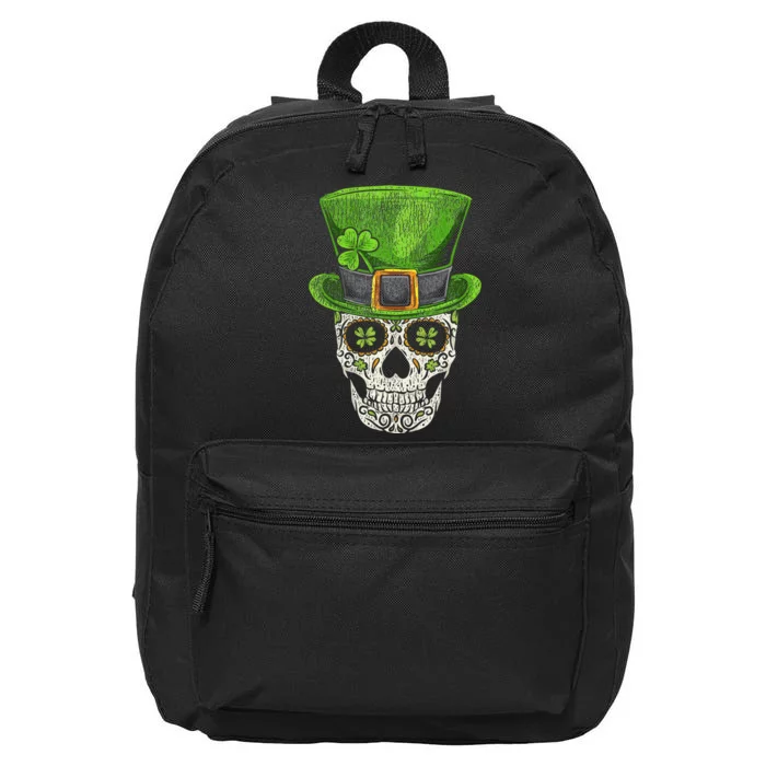 Irish Skull St Patricks Day Funny shamrock 16 in Basic Backpack