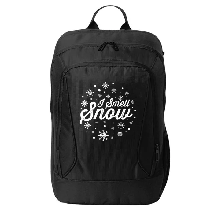 I Smell Snow Funny Holiday Snowflakes Cute Gift City Backpack