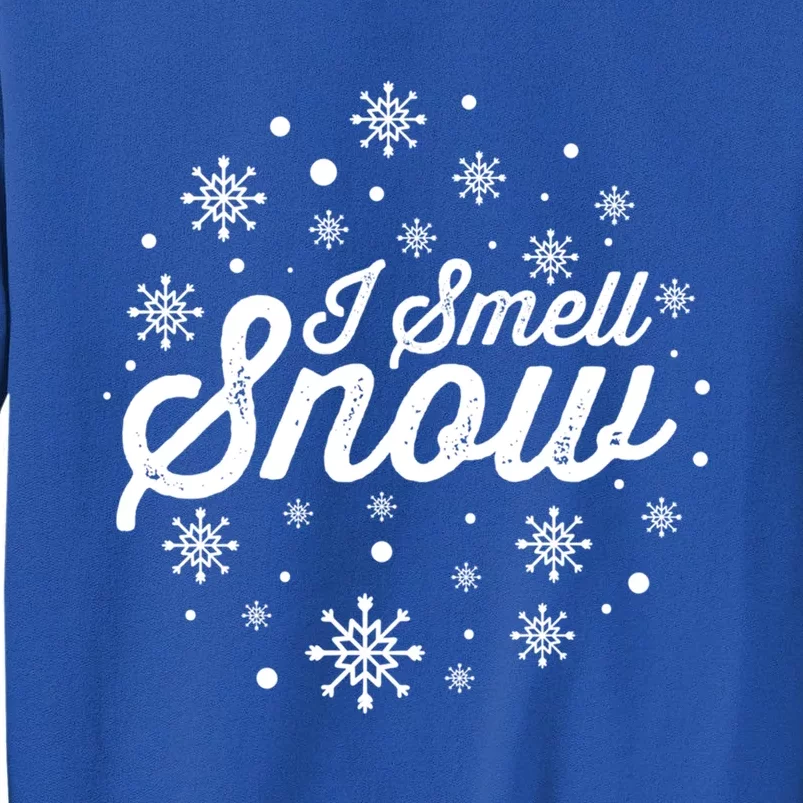 I Smell Snow Funny Holiday Snowflakes Cute Gift Tall Sweatshirt