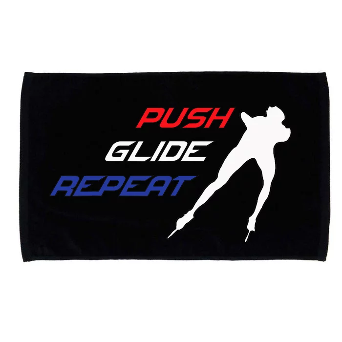 Inline Speed Skating Push Glide Repeat Marathon Microfiber Hand Towel