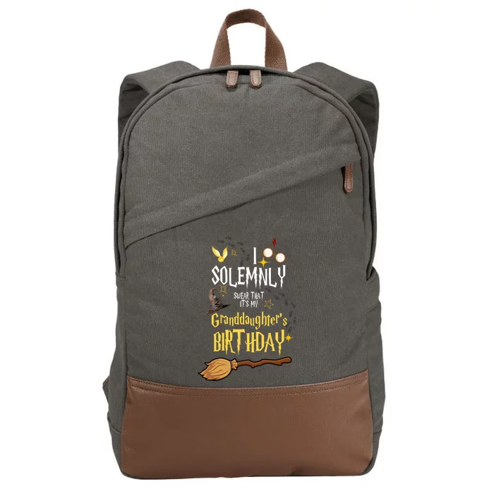 I Solemnly Swear That It's My Graddaughter's Birthday Cotton Canvas Backpack