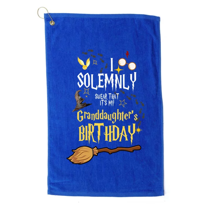 I Solemnly Swear That It's My Graddaughter's Birthday Platinum Collection Golf Towel