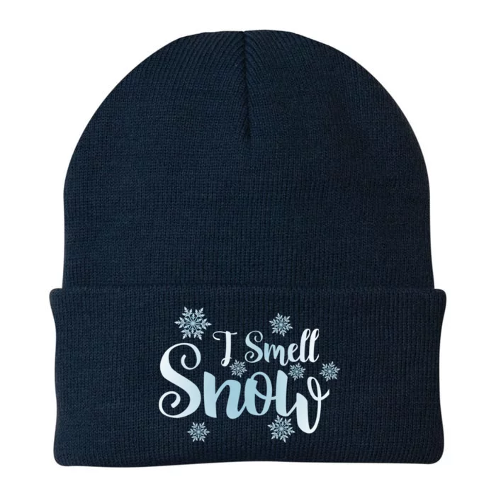 I Smell Snow Cute Snowflakes Snowy Winter Holiday Christmas Gift Knit Cap Winter Beanie