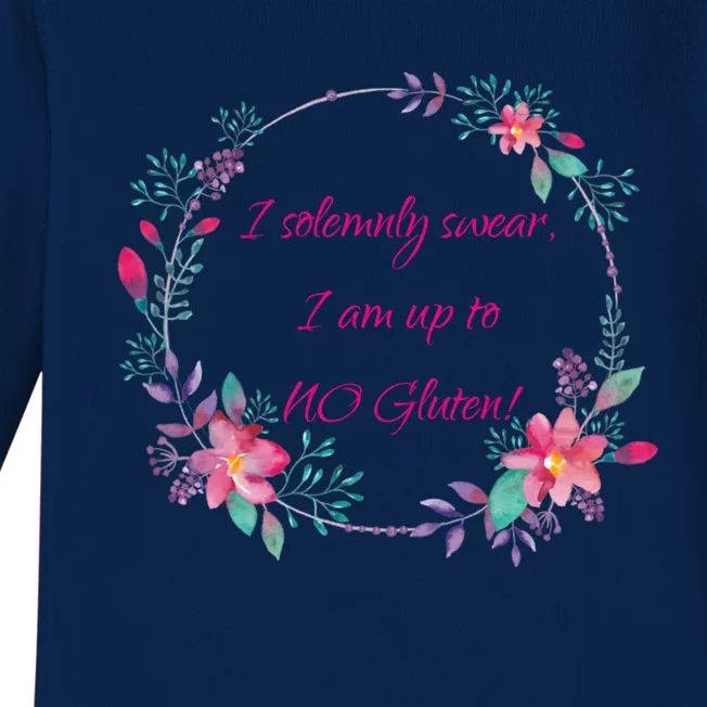 I Solemnly Swear I Am Up To No Gluten! Celiac Disease Gift Baby Long Sleeve Bodysuit