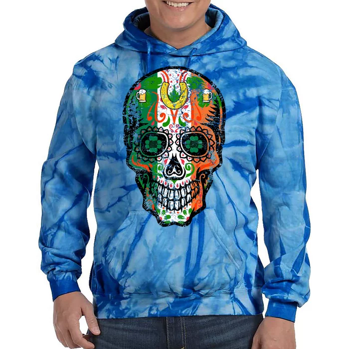 Irish Skull St Patricks Day Tie Dye Hoodie