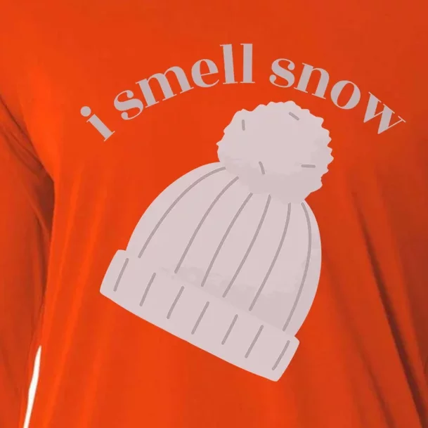 I Smell Snow Novelty Funny Winter Snow Day Graphic Sno Cute Gift Cooling Performance Long Sleeve Crew