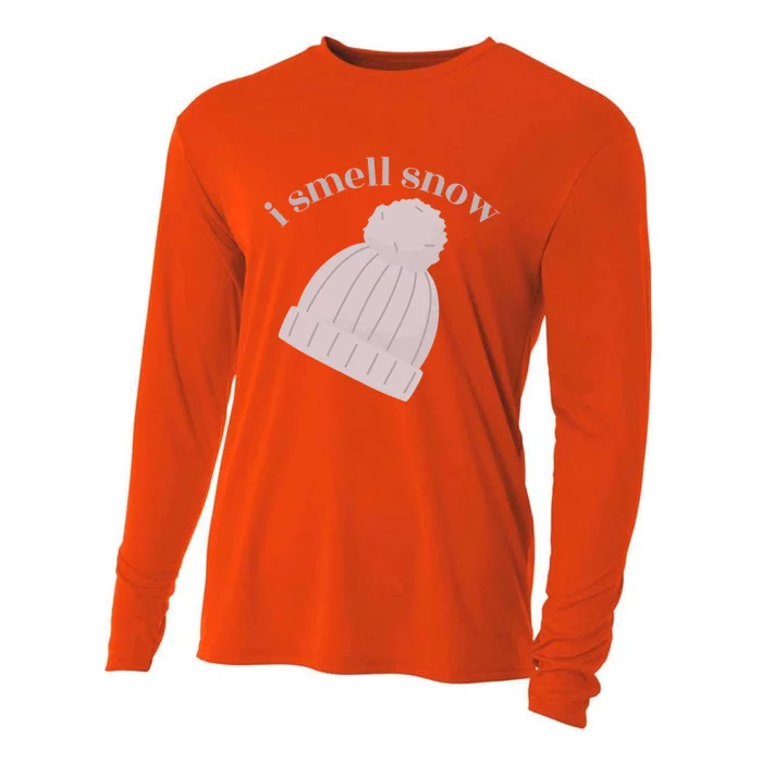 I Smell Snow Novelty Funny Winter Snow Day Graphic Sno Cute Gift Cooling Performance Long Sleeve Crew