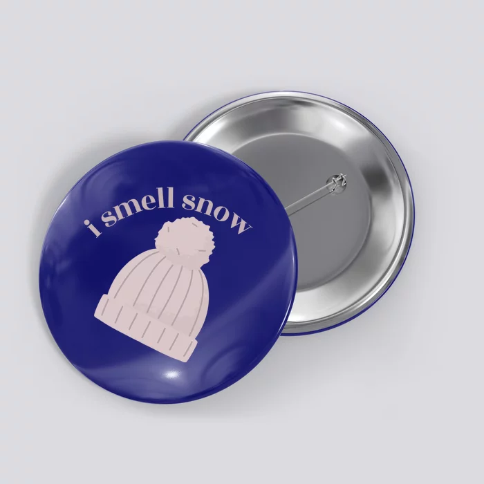 I Smell Snow Novelty Funny Winter Snow Day Graphic Sno Cute Gift Button