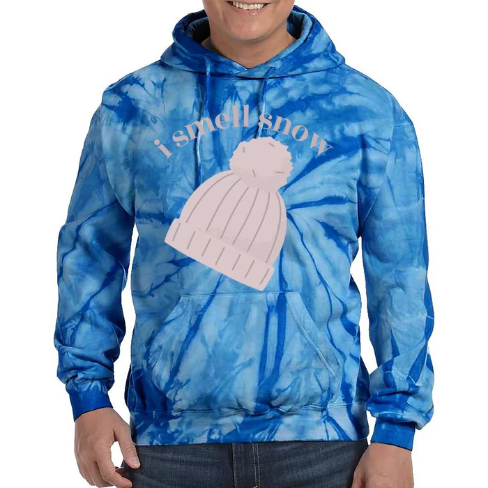 I Smell Snow Novelty Funny Winter Snow Day Graphic Sno Cute Gift Tie Dye Hoodie