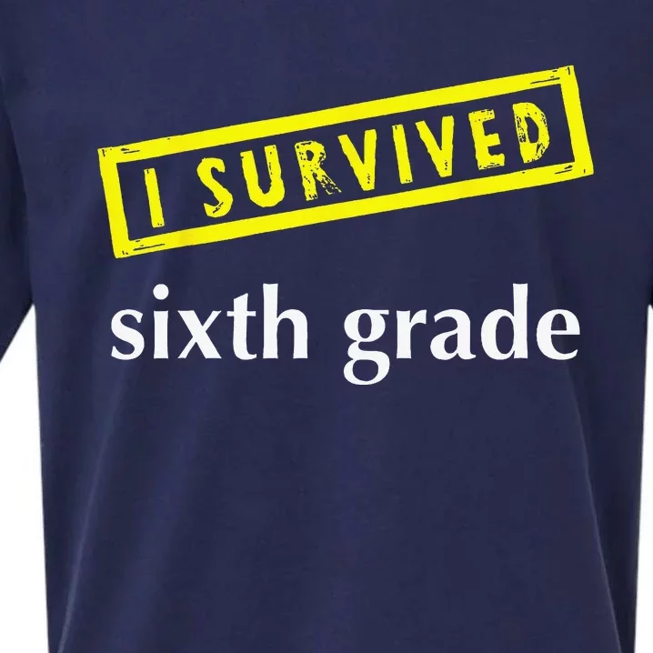 I Survived Sixth Grade Graduation Teacher Present Sueded Cloud Jersey T-Shirt