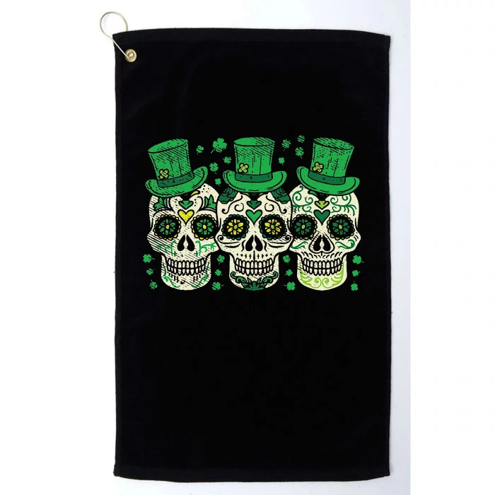 Irish Sugar Skull Leprechaun Hat Saint Patricks Day Platinum Collection Golf Towel