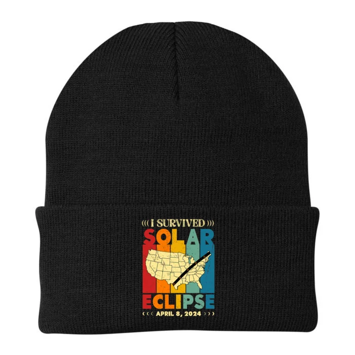 I Survived Solar Eclipse April 8 2024 Knit Cap Winter Beanie