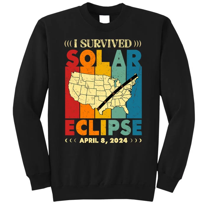 I Survived Solar Eclipse April 8 2024 Tall Sweatshirt