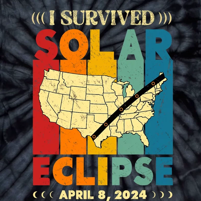 I Survived Solar Eclipse April 8 2024 Tie-Dye T-Shirt