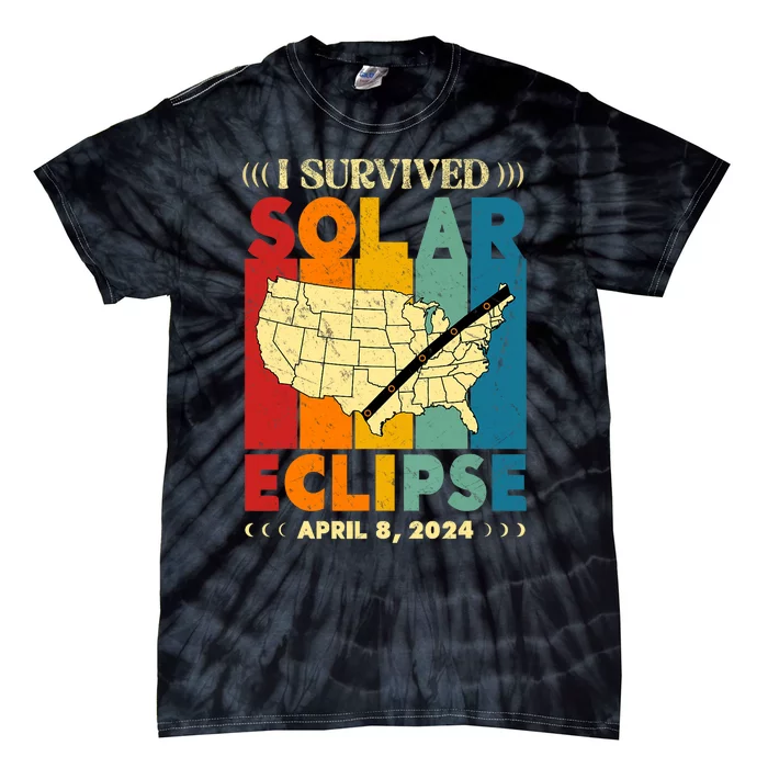 I Survived Solar Eclipse April 8 2024 Tie-Dye T-Shirt