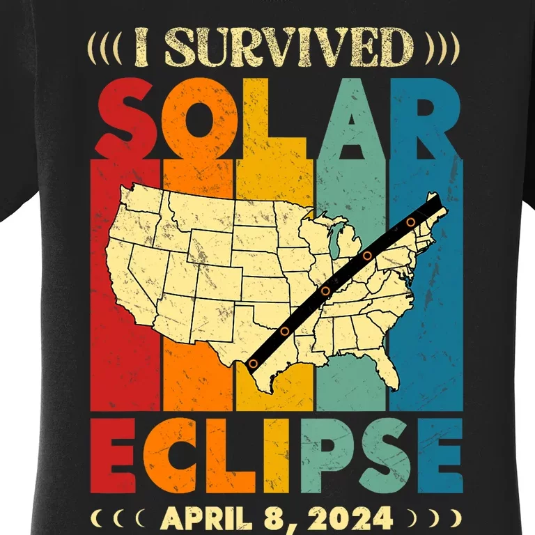 I Survived Solar Eclipse April 8 2024 Women's T-Shirt