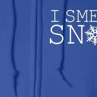 I Smell Snow Cute Snowflake Graphic Winter Holiday Gift Full Zip Hoodie