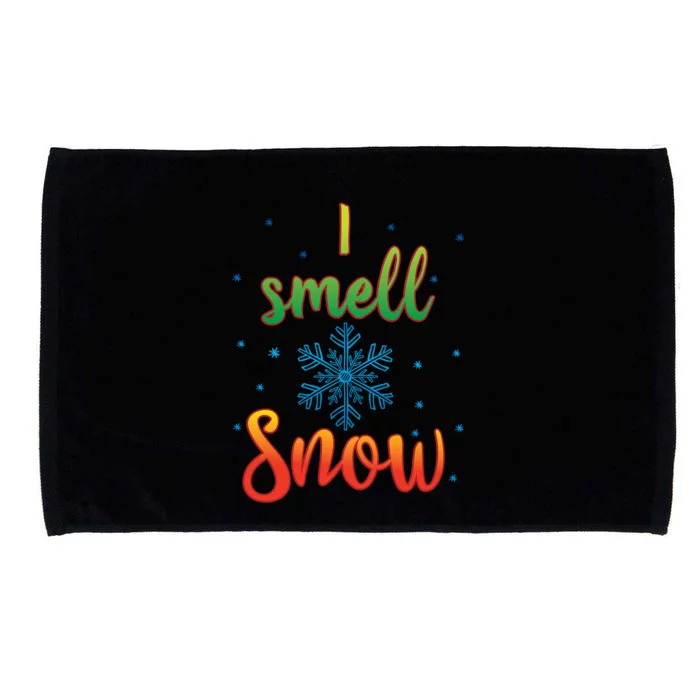 I Smell Snow Cute Winter Holiday Christmas Graphic Gift Microfiber Hand Towel