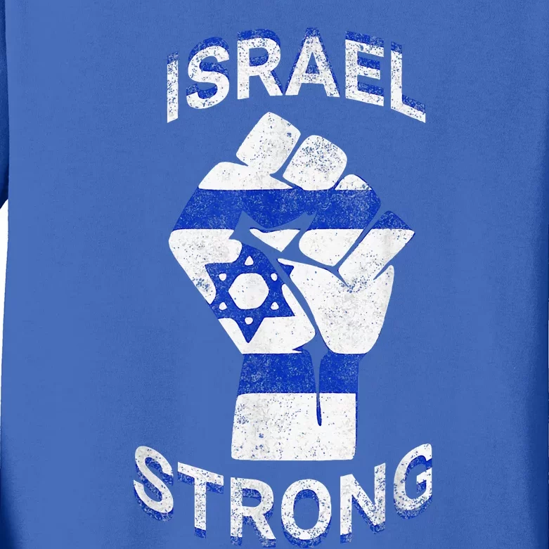 Israel Strong Support Stand With Israel Love Jewish Pride Kids Long Sleeve Shirt