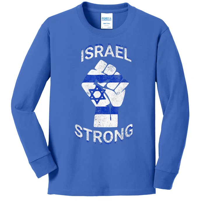 Israel Strong Support Stand With Israel Love Jewish Pride Kids Long Sleeve Shirt