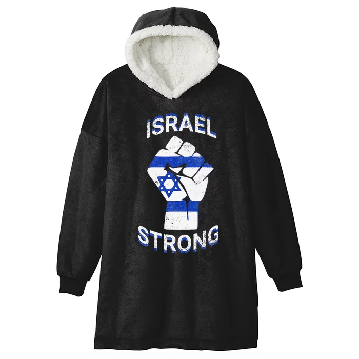 Israel Strong Support Jewish Pride Stand with Israel Hooded Wearable Blanket