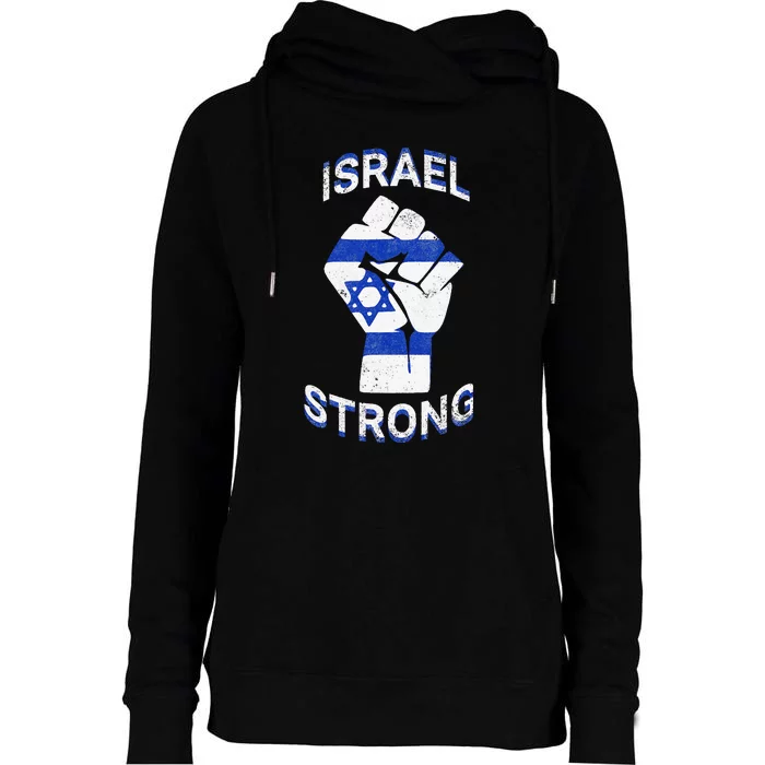 Israel Strong Support Jewish Pride Stand with Israel Womens Funnel Neck Pullover Hood