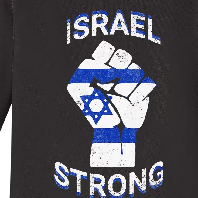 Israel Strong Support Jewish Pride Stand with Israel Baby Long Sleeve Bodysuit