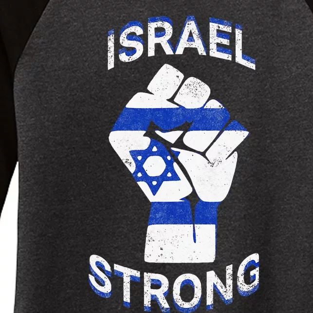 Israel Strong Support Jewish Pride Stand with Israel Women's Tri-Blend 3/4-Sleeve Raglan Shirt