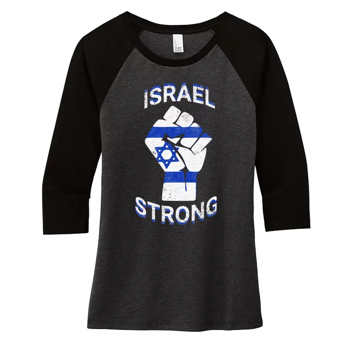 Israel Strong Support Jewish Pride Stand with Israel Women's Tri-Blend 3/4-Sleeve Raglan Shirt