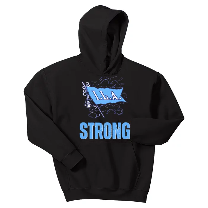 Ila Strong Strike Longshoremen Union Port Workers Union Kids Hoodie