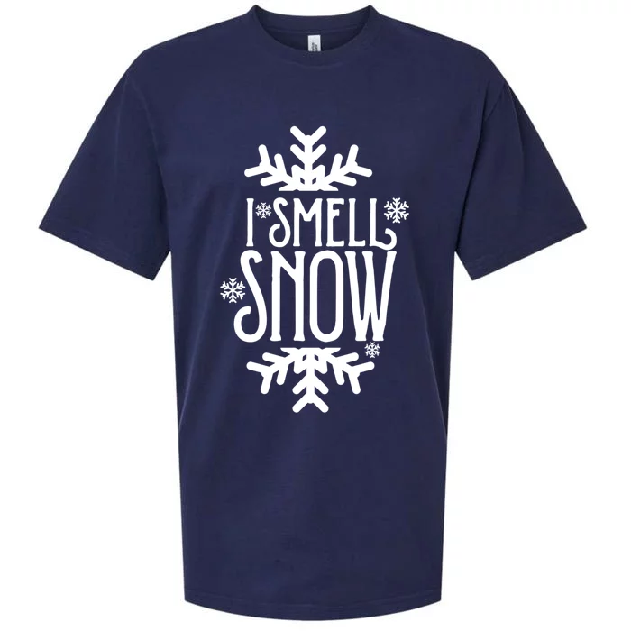 I Smell Snow Funny Christmas Gift Sueded Cloud Jersey T-Shirt