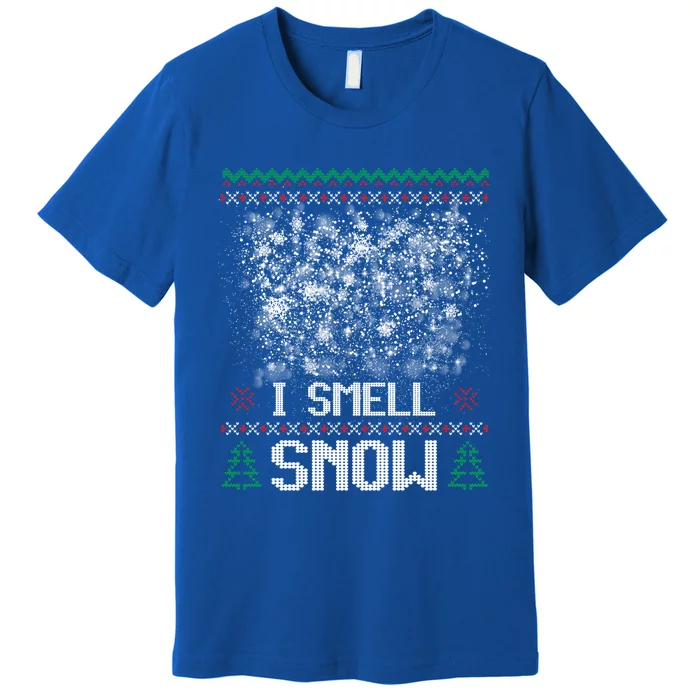 I Smell Snow Blizzard Fun Funny Xmas Gift Premium T-Shirt