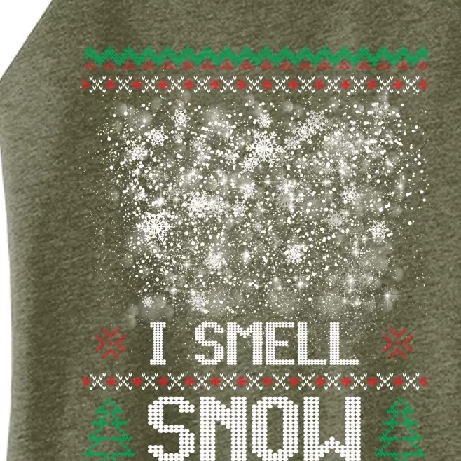 I Smell Snow Blizzard Fun Funny Xmas Gift Women’s Perfect Tri Rocker Tank