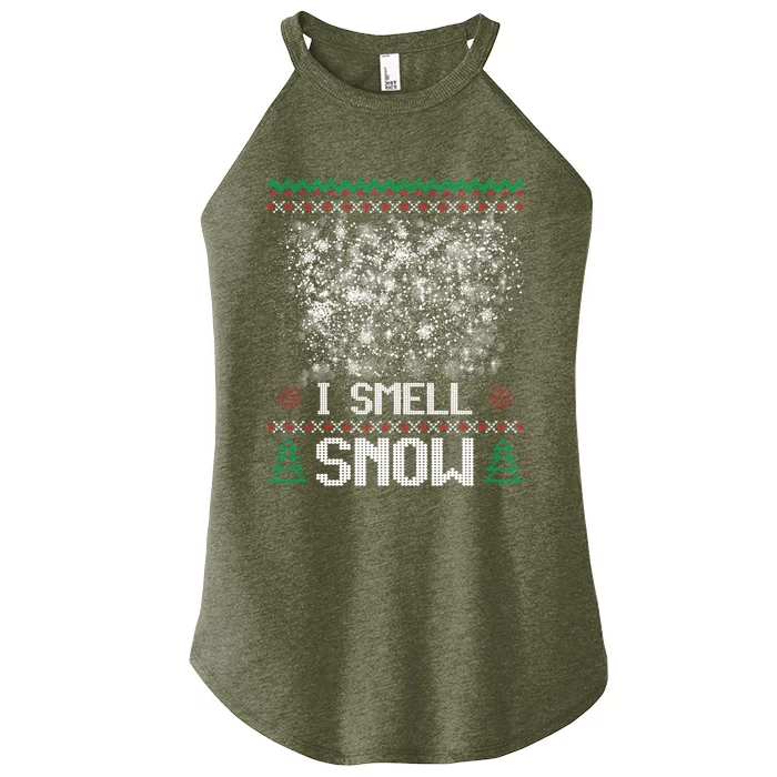 I Smell Snow Blizzard Fun Funny Xmas Gift Women’s Perfect Tri Rocker Tank